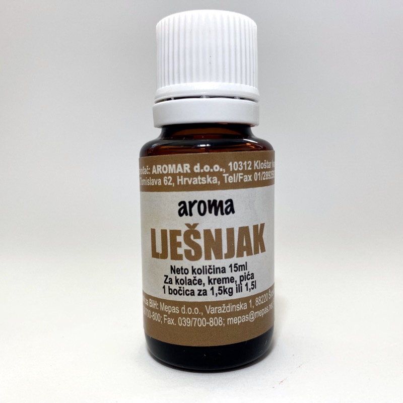 Aroma lješnjak — staklena bočica od 15 ml