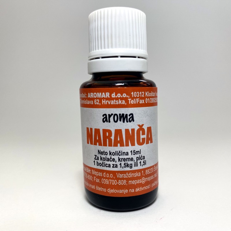 Aroma naranča — staklena bočica od 15 ml